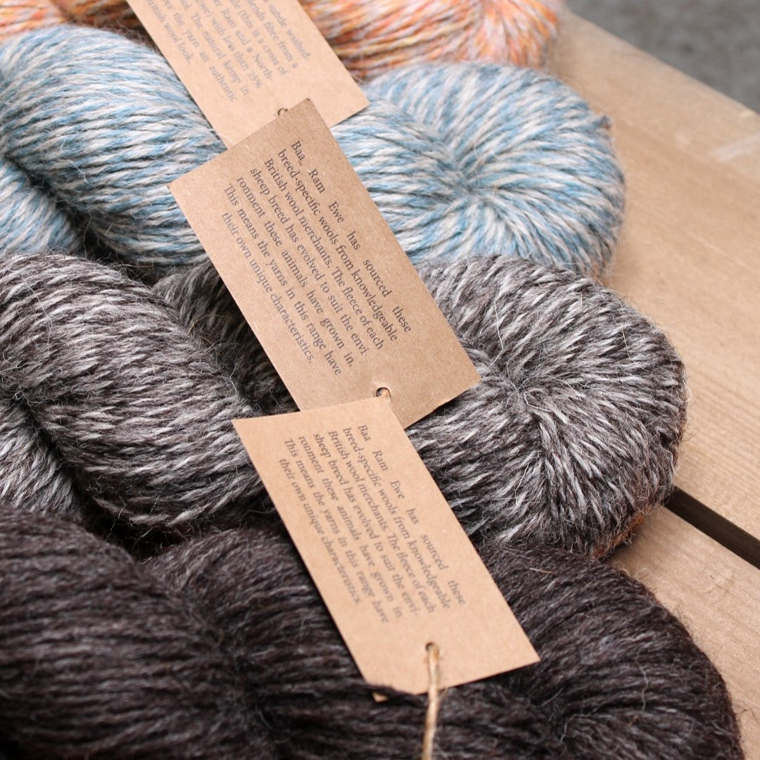 British Breeds Pack of 5: 100% British Hand Knitting Wool 100g Hank
