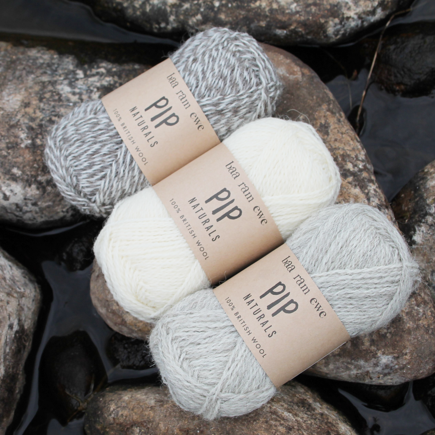 Pip Naturals (Undyed) 4ply Pack Of 10: 100% British Hand Knitting Wool 25g Ball