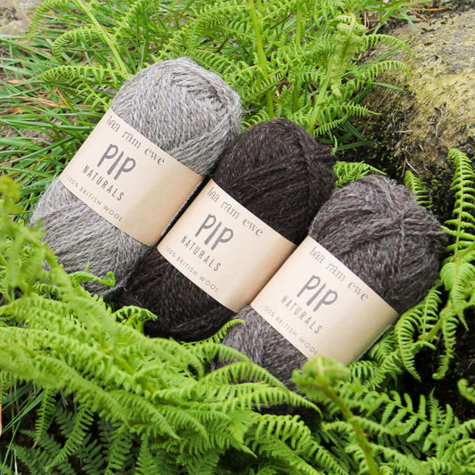 Pip Naturals (Undyed) 4ply Pack Of 10: 100% British Hand Knitting Wool 25g Ball