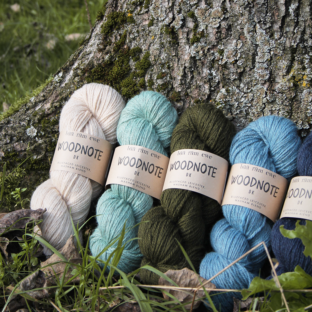 Woodnote DK: 34% Bluefaced Leicester, 33% Masham, 33% Merino Hand Knitting Wool 100g Hank