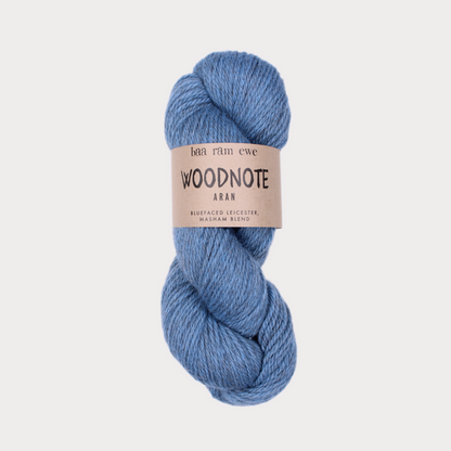 Woodnote Aran: 34% Bluefaced Leicester, 33% Masham, 33% Merino Hand Knitting Wool 100g Hank